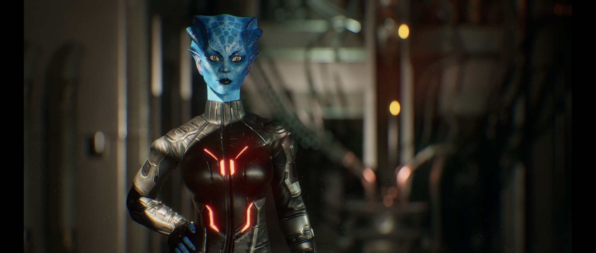 Game ready scifi character female Low-poly 3D model_12