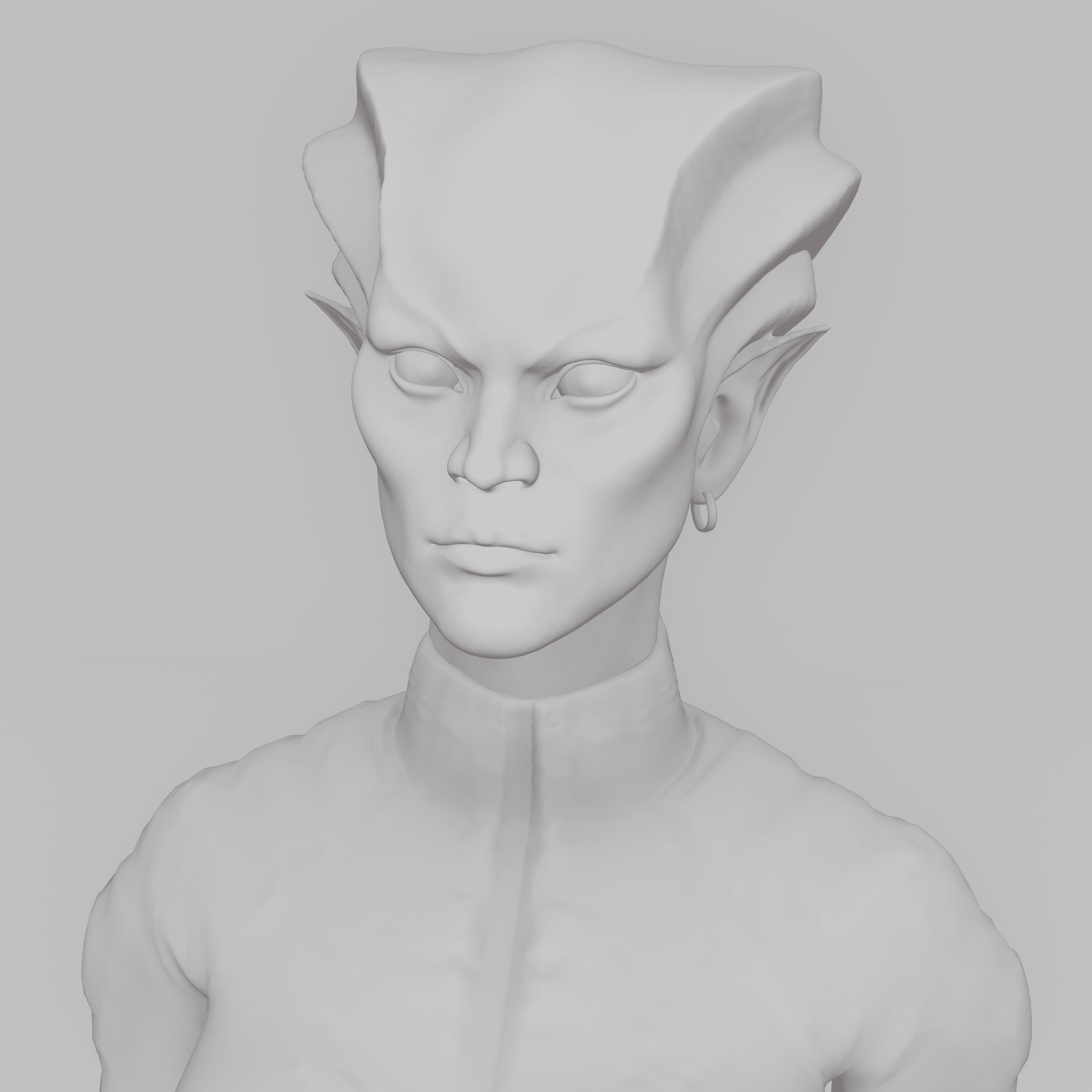 Game ready scifi character female Low-poly 3D model_33