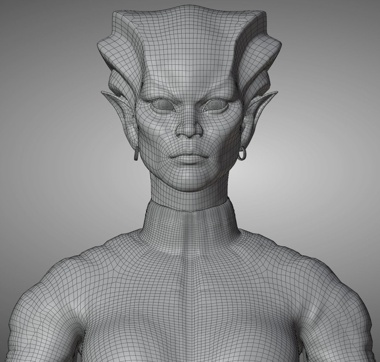 Game ready scifi character female Low-poly 3D model_8