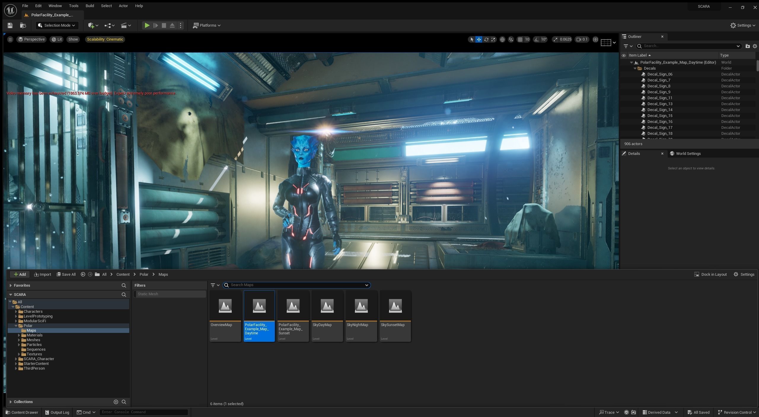 Game ready scifi character female Low-poly 3D model_27
