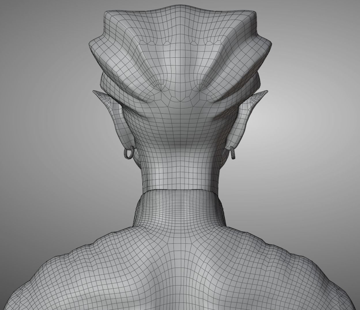 Game ready scifi character female Low-poly 3D model_24