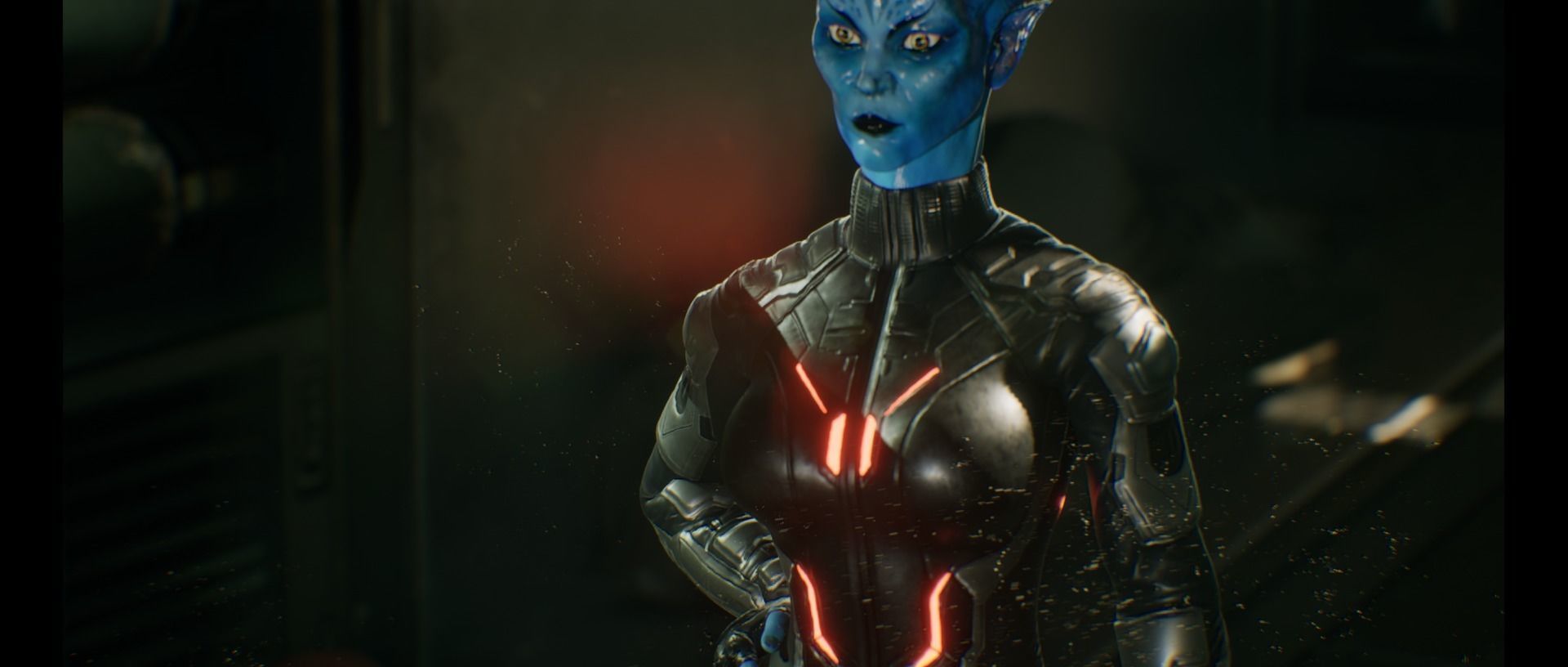 Game ready scifi character female Low-poly 3D model_19