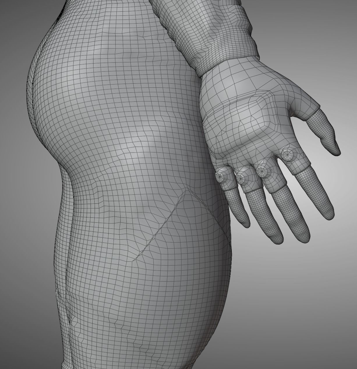 Game ready scifi character female Low-poly 3D model_25