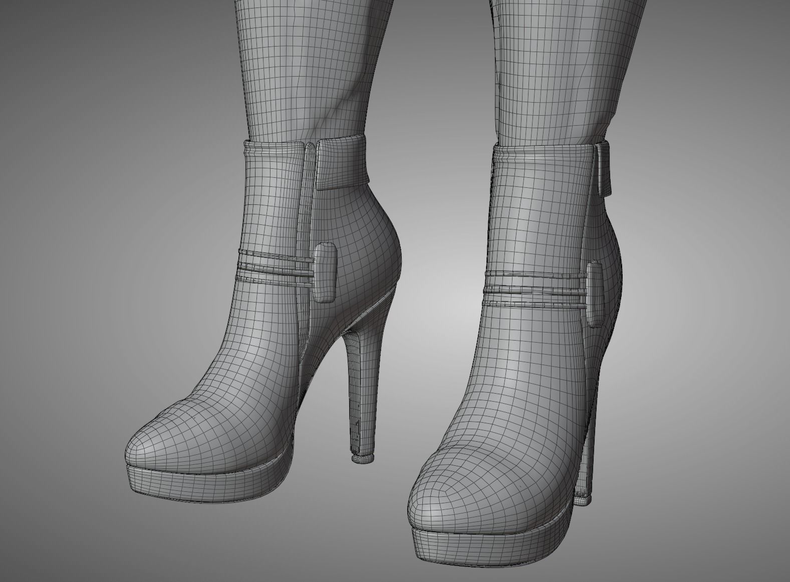 Game ready scifi character female Low-poly 3D model_23