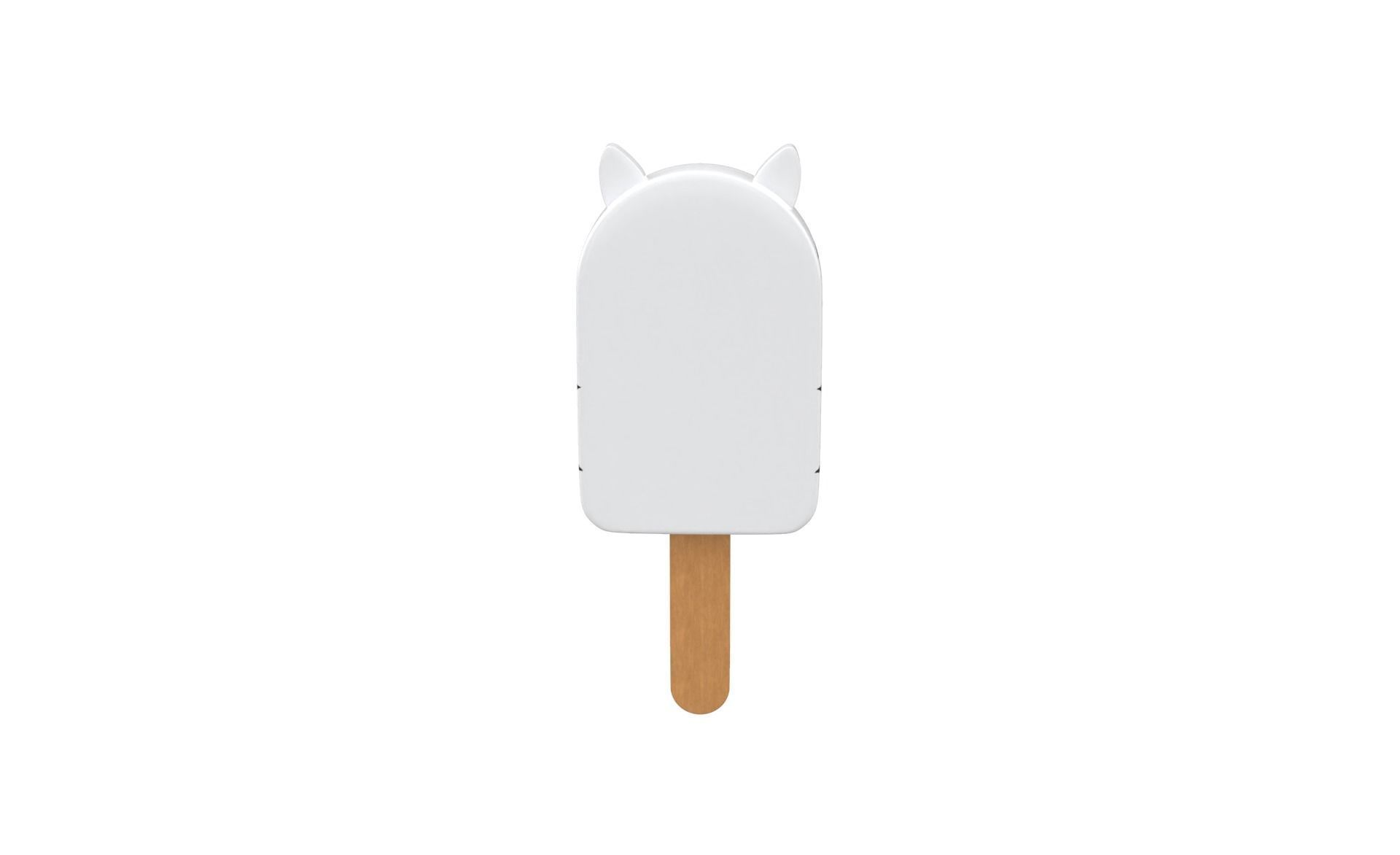 Cartoon Zebra Ice Cream Cute Low-poly 3D model_11