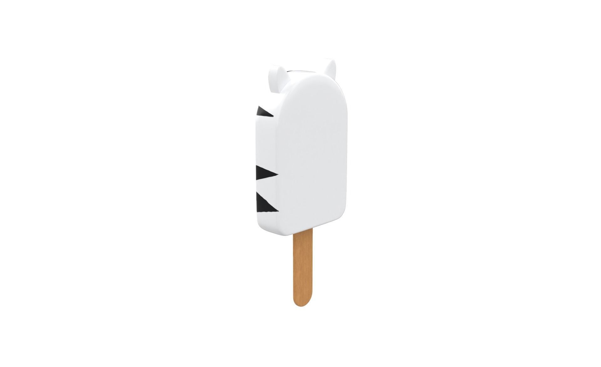 Cartoon Zebra Ice Cream Cute Low-poly 3D model_6