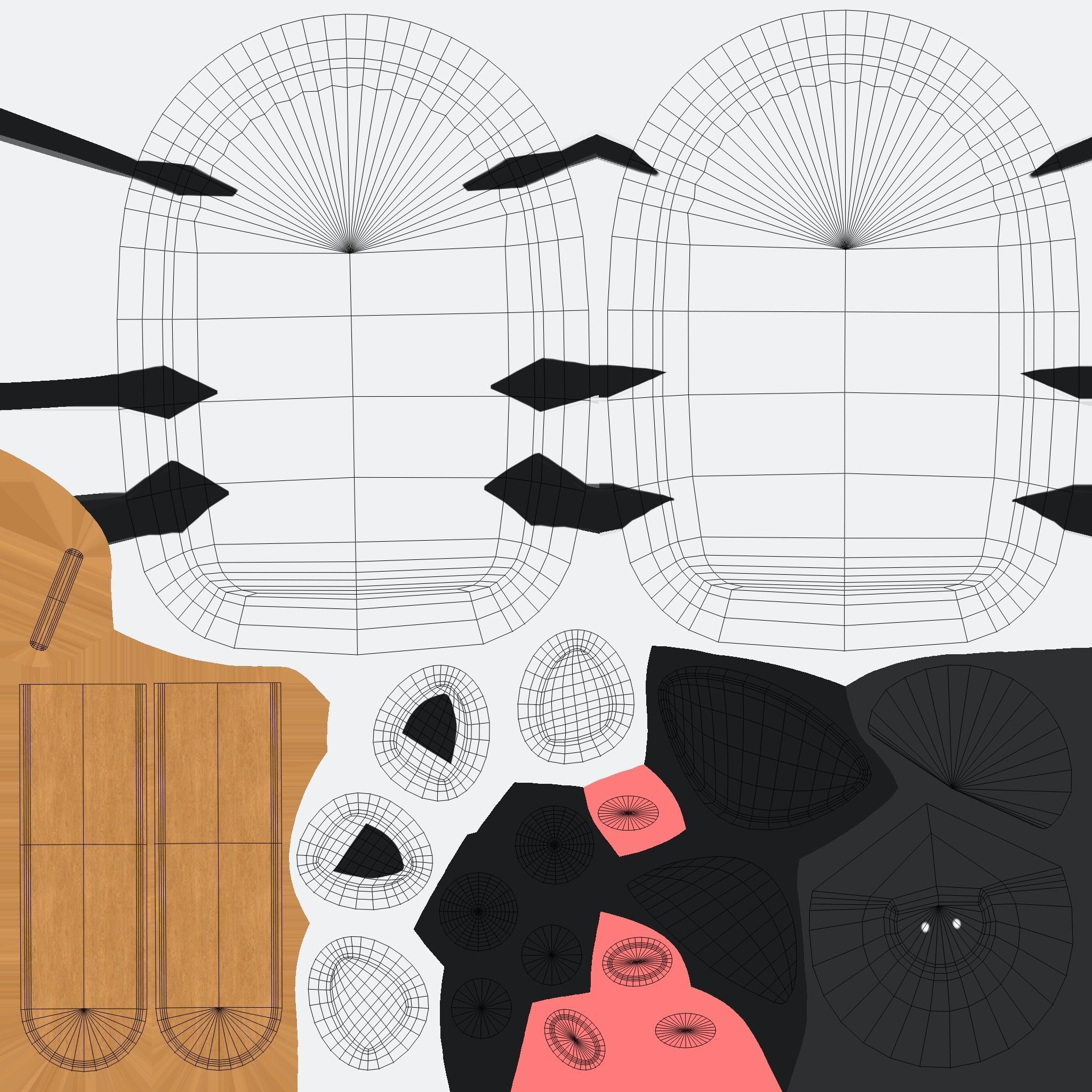 Cartoon Zebra Ice Cream Cute Low-poly 3D model_21