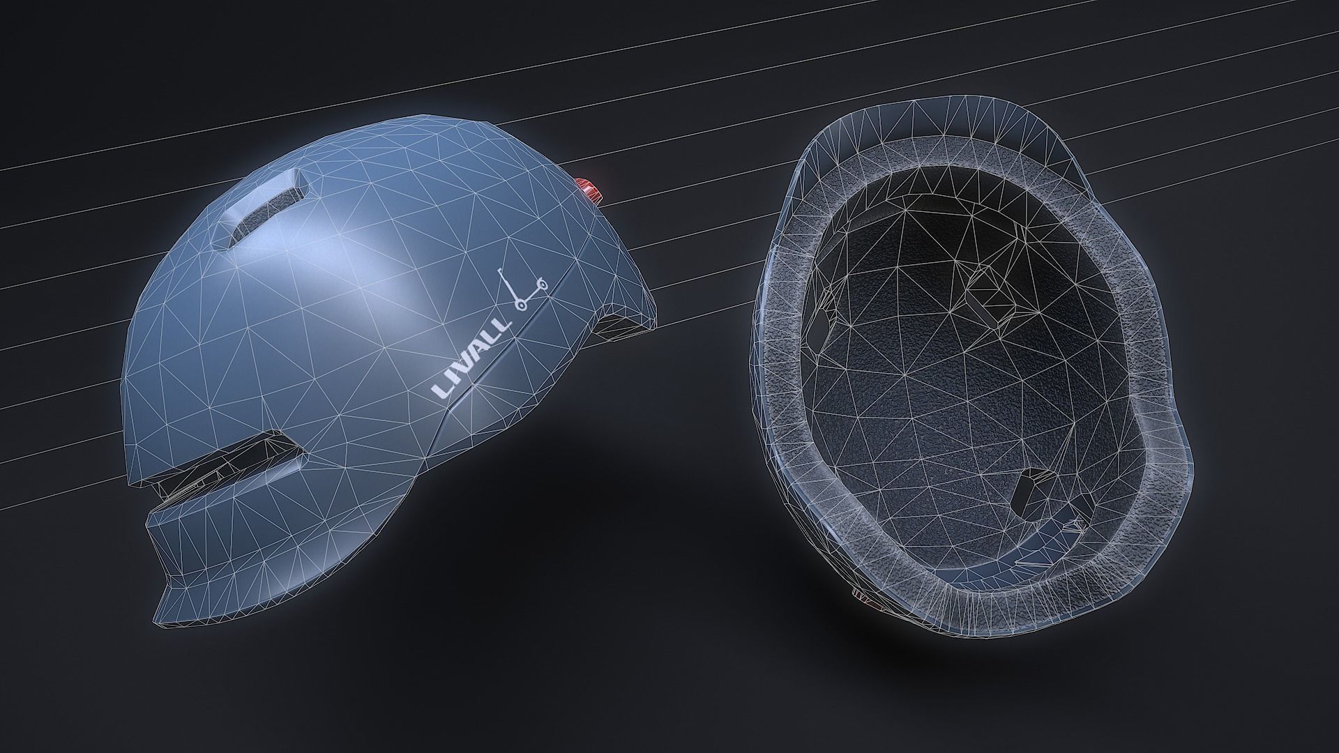 scooter helmet Livall C20 Low-poly 3D model_5