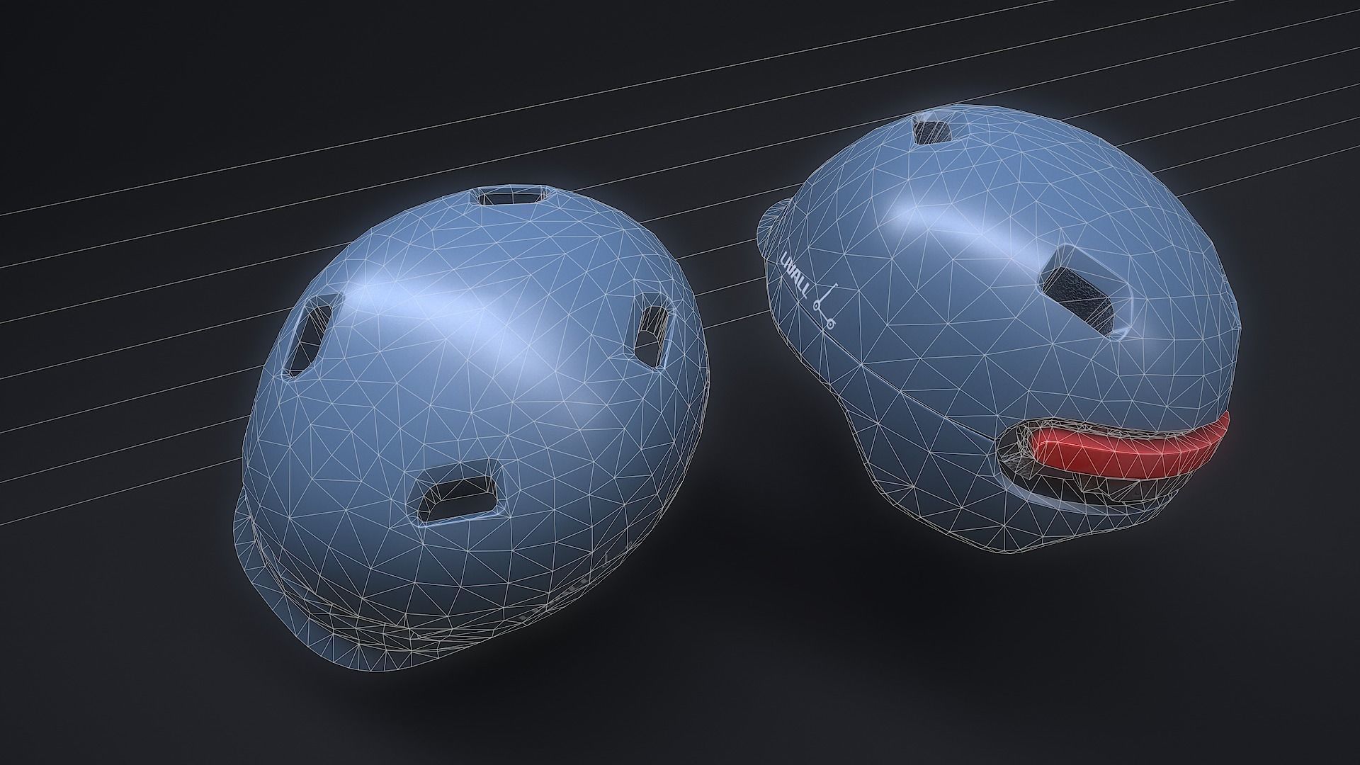 scooter helmet Livall C20 Low-poly 3D model_7