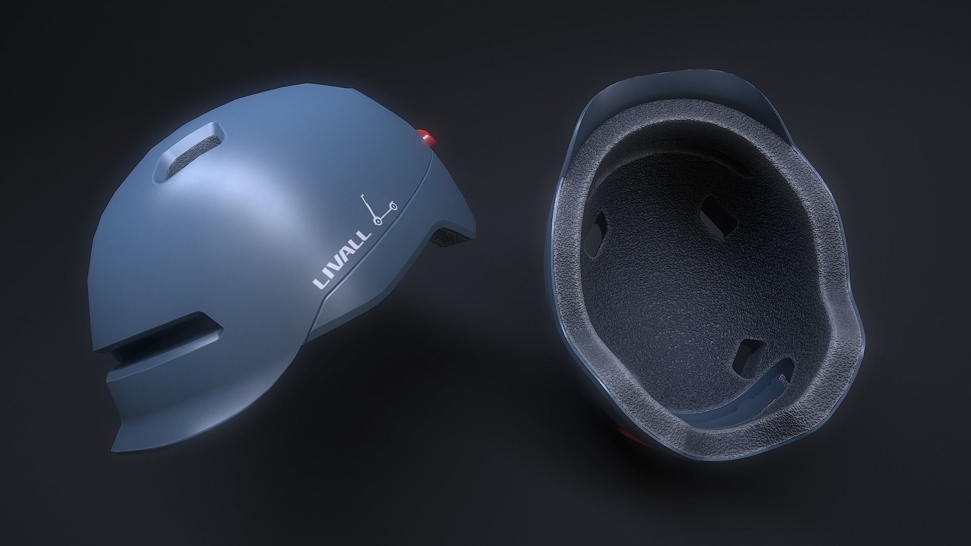 scooter helmet Livall C20 Low-poly 3D model_4