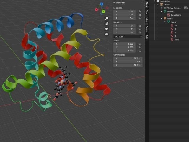 Myoglobin 3D protein model 3D model_5