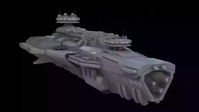 Spaceship Low-poly 3D model