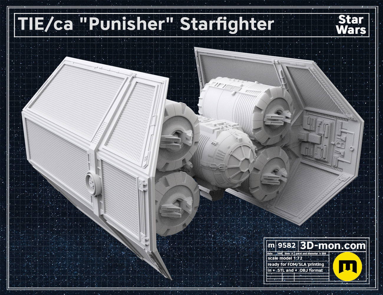 TIE ca Punisher Starfighter 3D print model_8