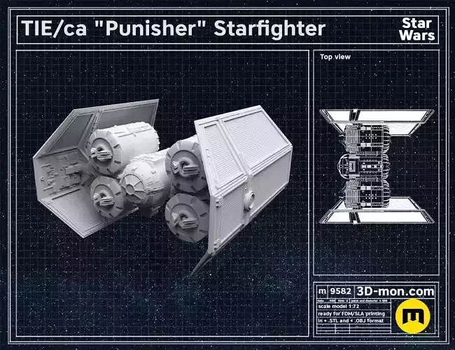 TIE ca Punisher Starfighter 3D print model
