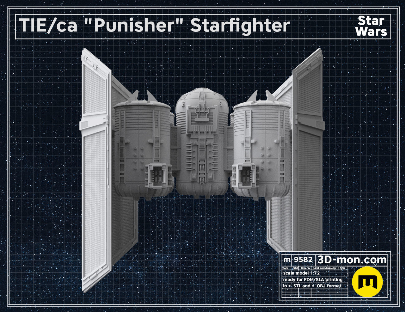 TIE ca Punisher Starfighter 3D print model_6