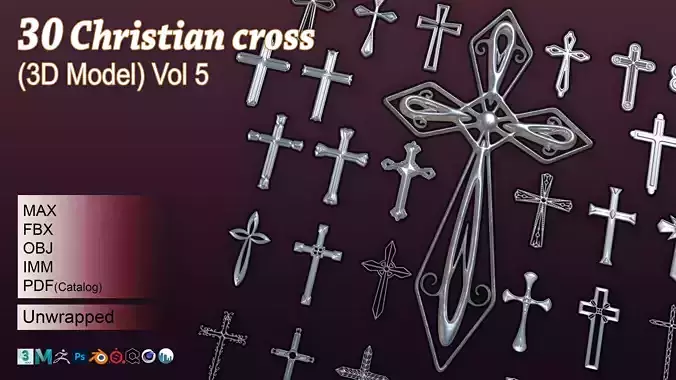 30 Christian cross 3D model Vol 5 3D model