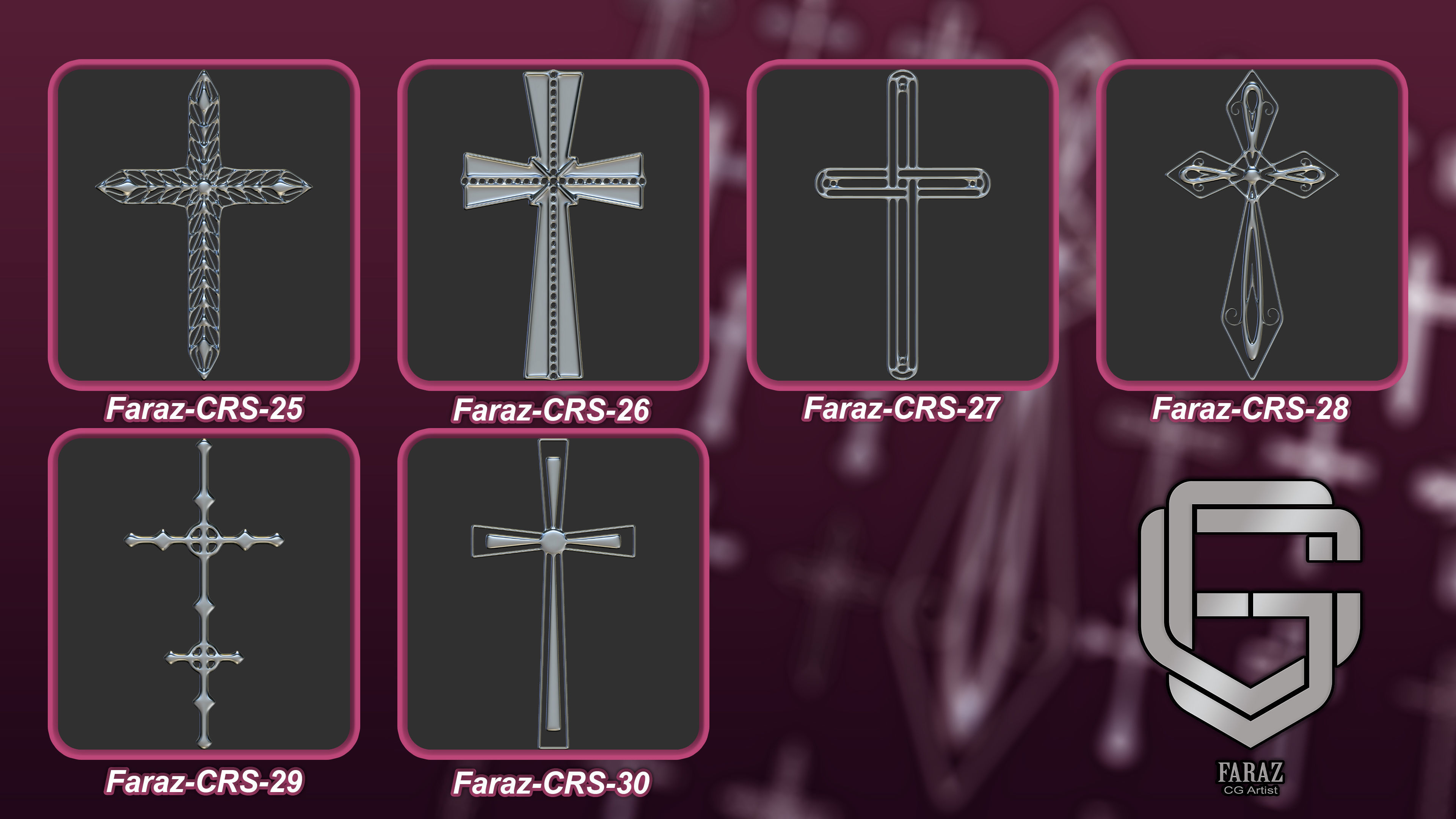 30 Christian cross 3D model Vol 5 3D model_4