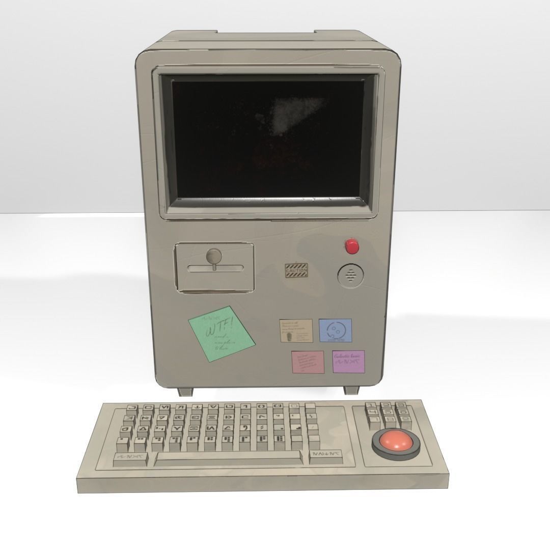 Computer Anime Stylized Low-poly 3D model_3