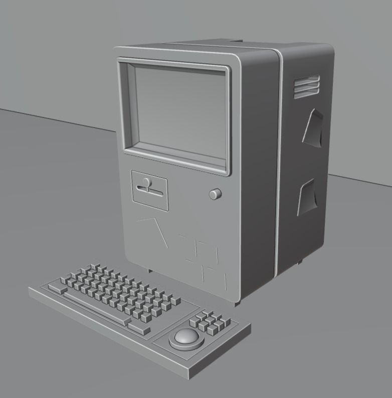 Computer Anime Stylized Low-poly 3D model_7