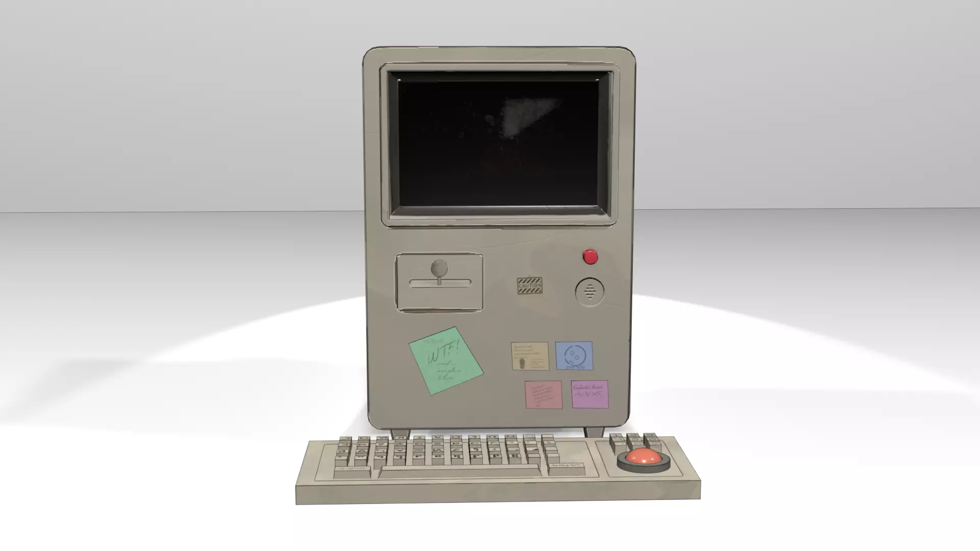 Computer Anime Stylized Low-poly 3D model_0