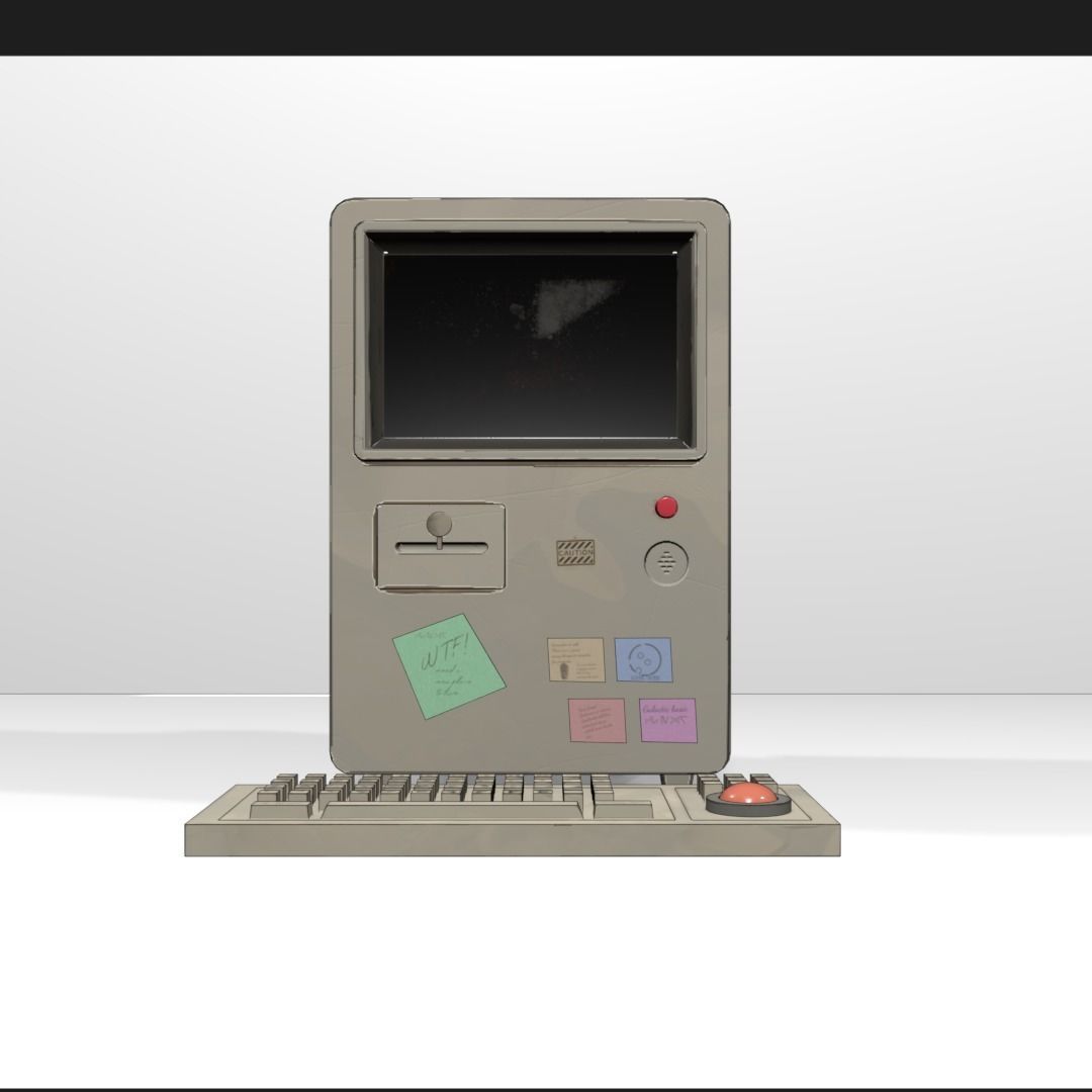 Computer Anime Stylized Low-poly 3D model_9