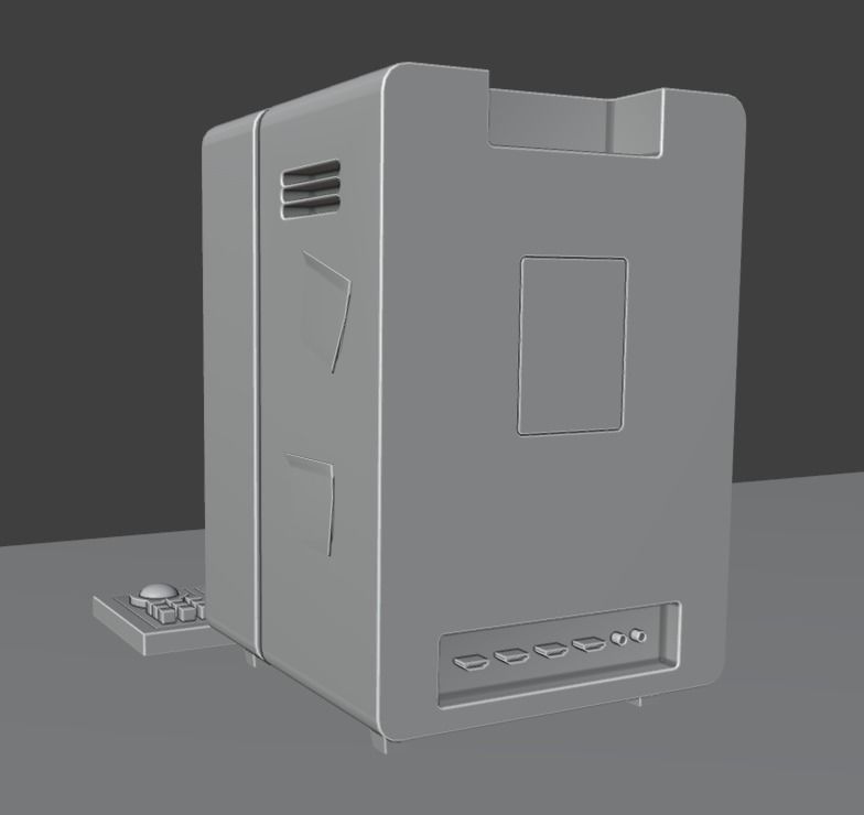 Computer Anime Stylized Low-poly 3D model_8