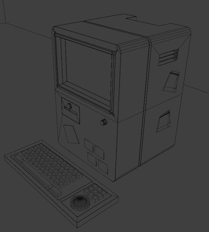 Computer Anime Stylized Low-poly 3D model_5