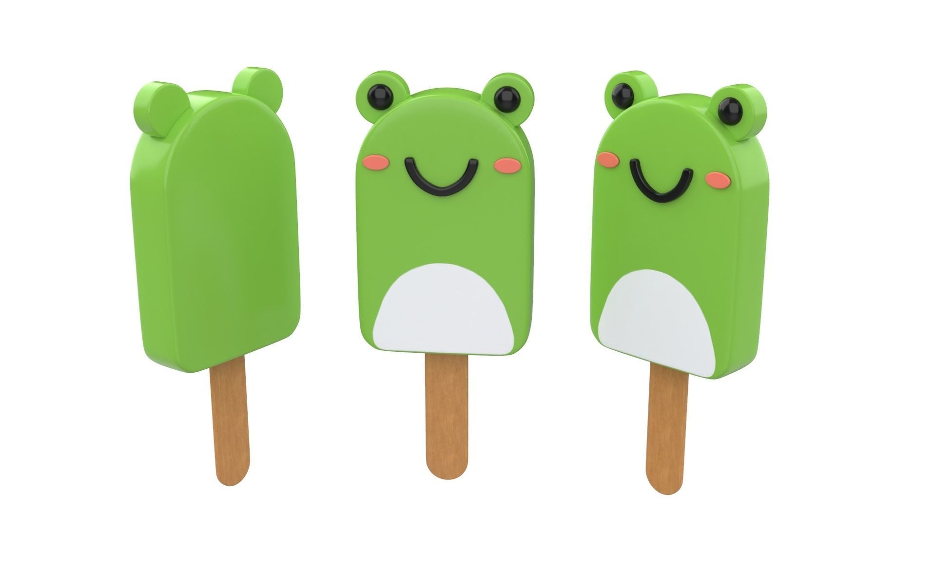 Cartoon Animal Ice Cream Cute Pack 01 Low-poly 3D model_6
