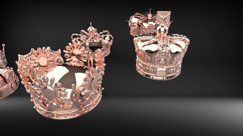 Various Collection of crown golden Jewelry Findings 3D print model_15