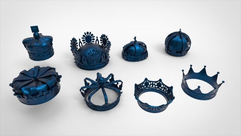 Various Collection of crown golden Jewelry Findings 3D print model_4