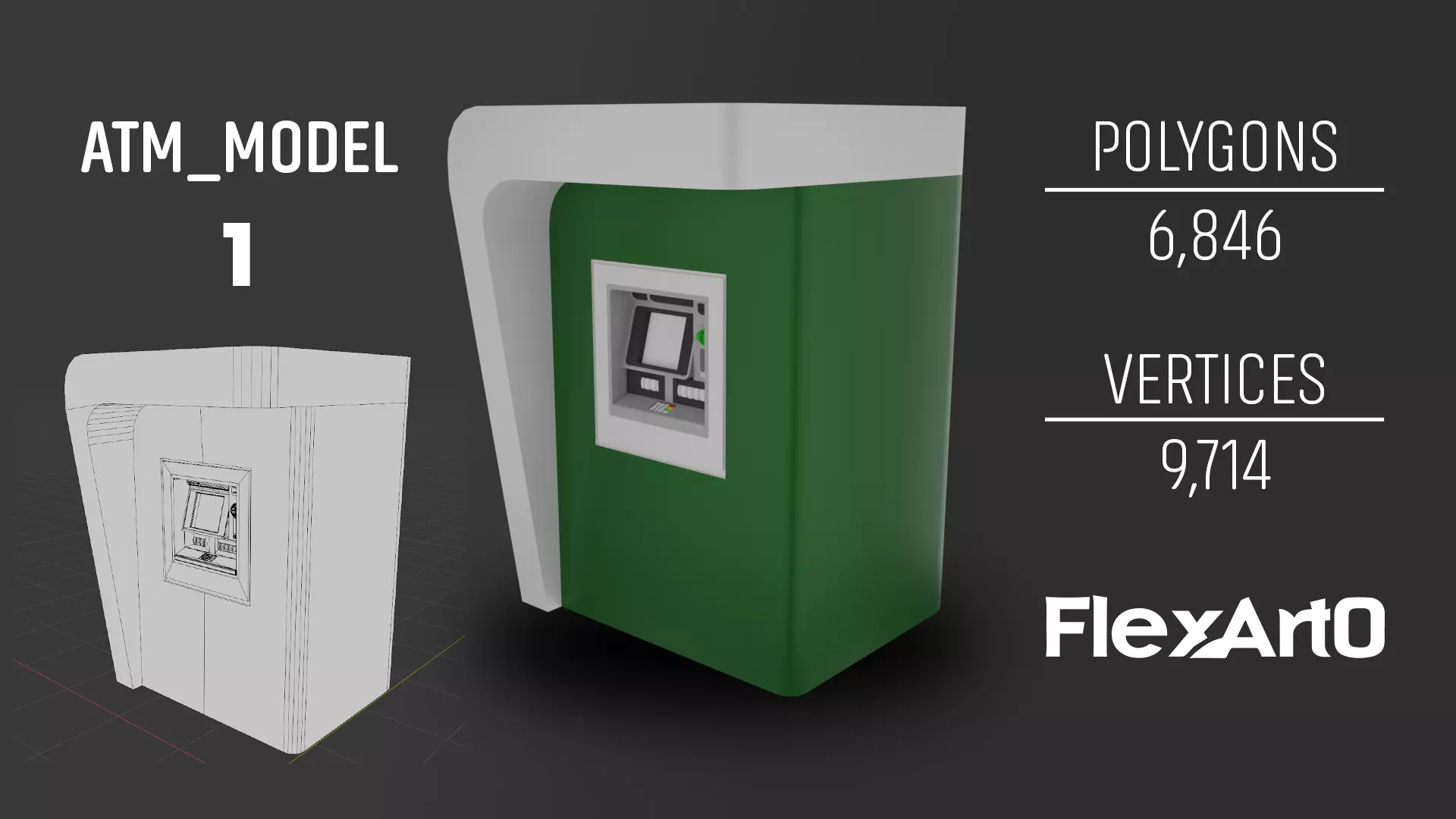 ATM Machine Version 1 Low-poly 3D model_0