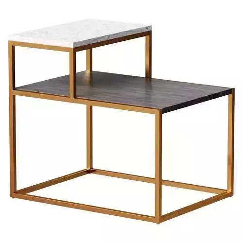 2 TONE MARBLE SIDE TABLE NEW