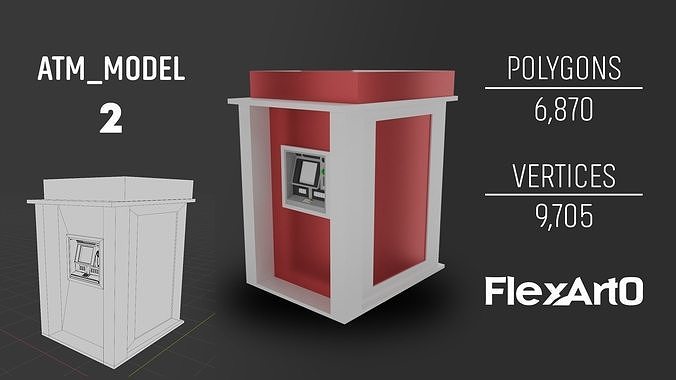 ATM Machine Version 2 Low-poly 3D model