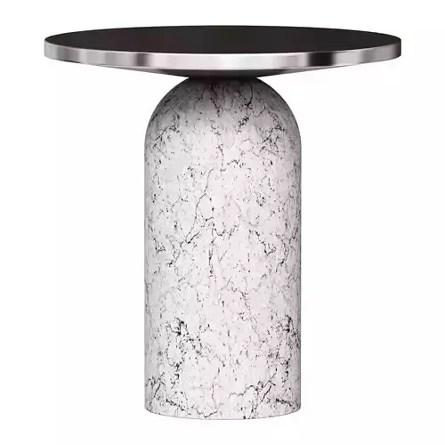 MARTINI SIDE TABLE WITH WHITE MARBLE BASE