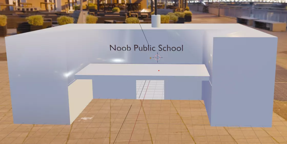 School Low Poly Model Free low-poly 3D model