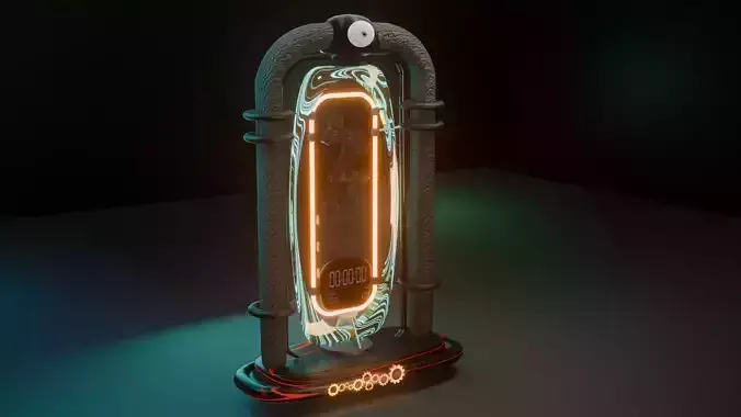 Modern Digital alarm clock 3D model  3D model