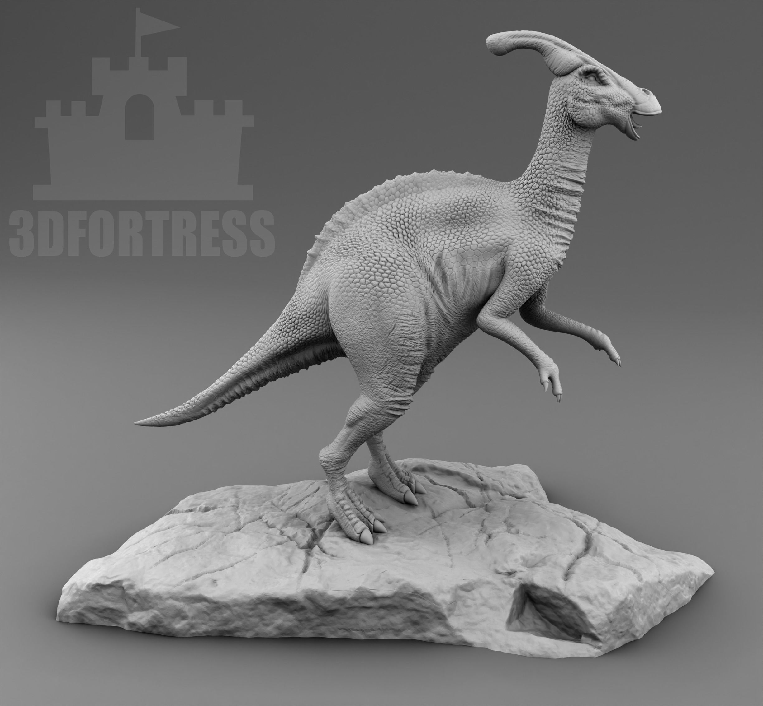 Parasaurolophus 3D print model_2