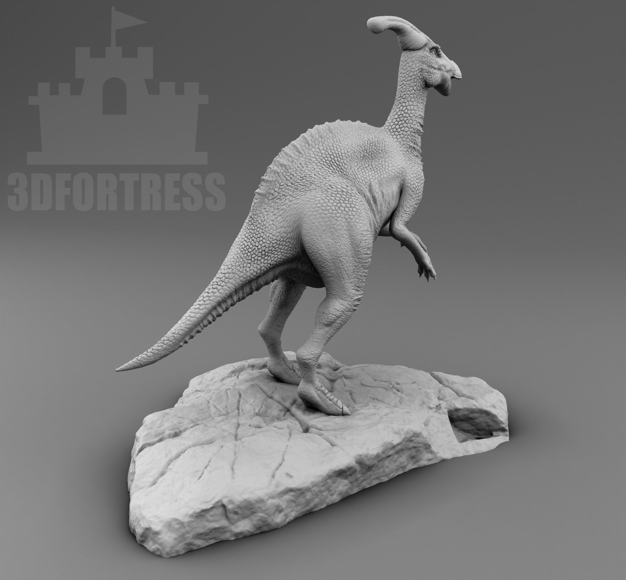 Parasaurolophus 3D print model_1