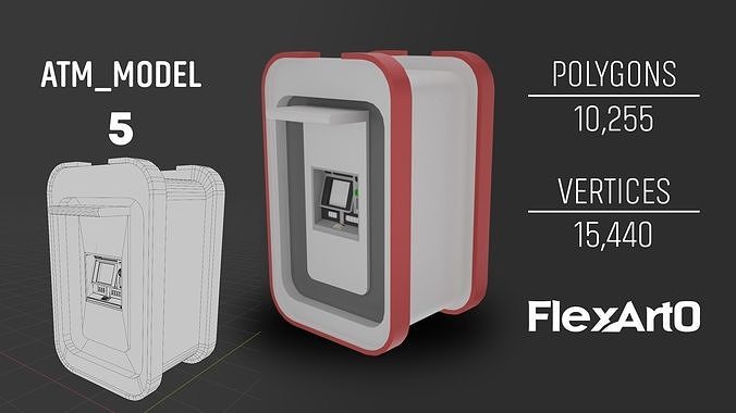 ATM Machine Version 5 Low-poly 3D model