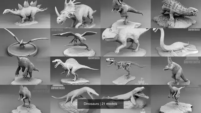Dinosaurs 3D Model Collection