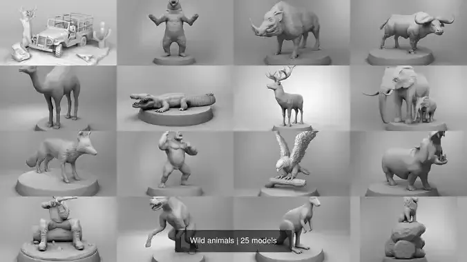 Wild animals 3D Model Collection
