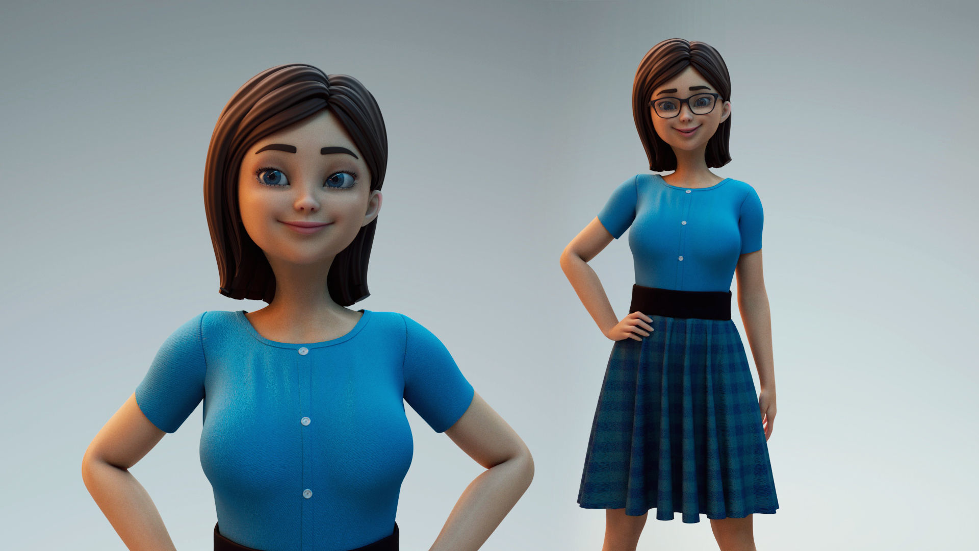 girl character 3D model_3