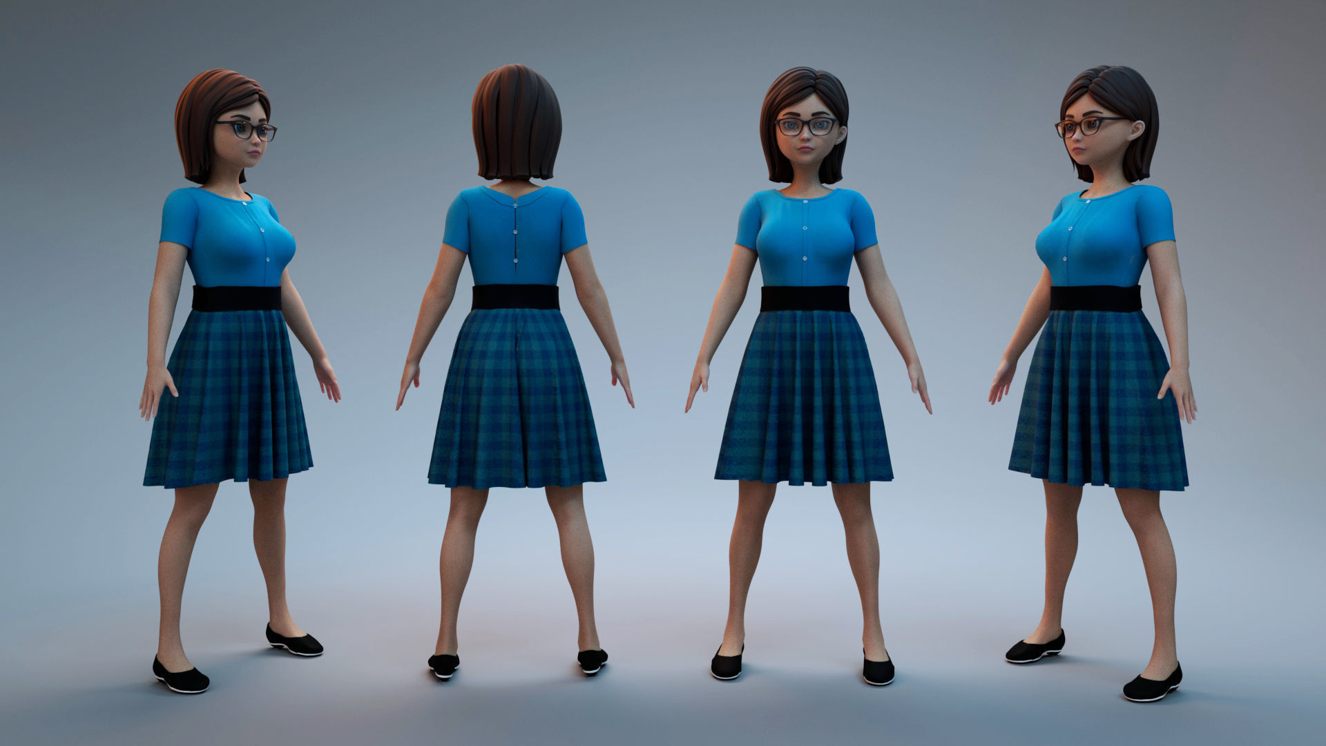 girl character 3D model_4