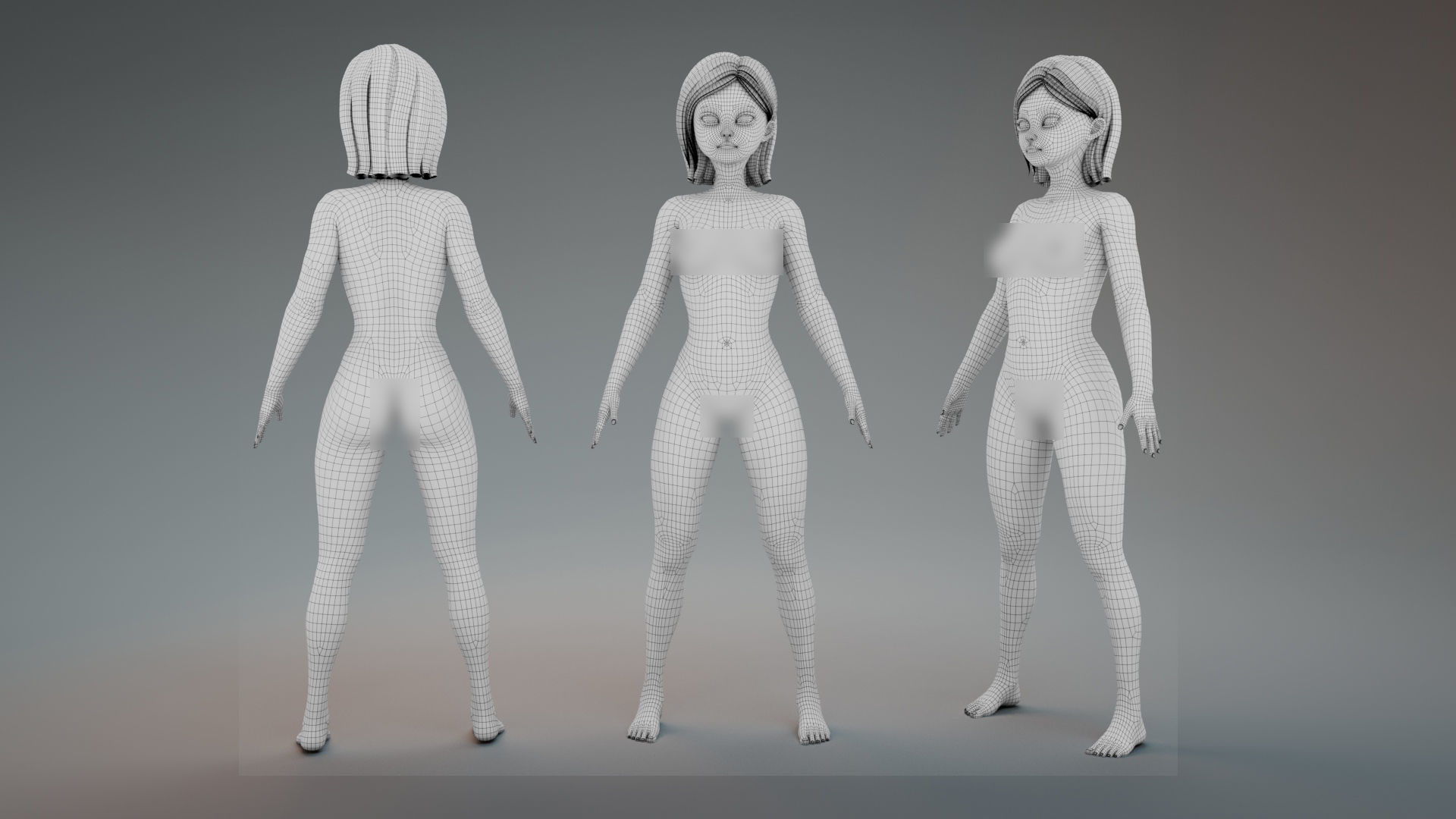girl character 3D model_6