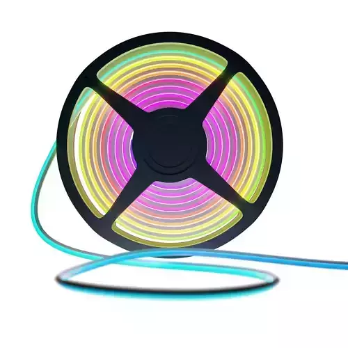 LED strip light coiled