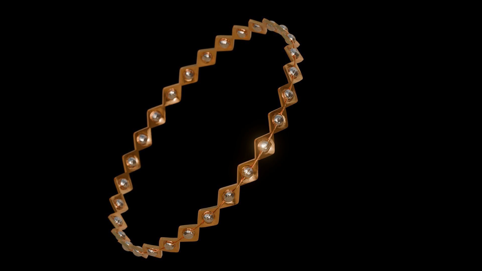 Gold Bangle jewelry collection 3D model_2