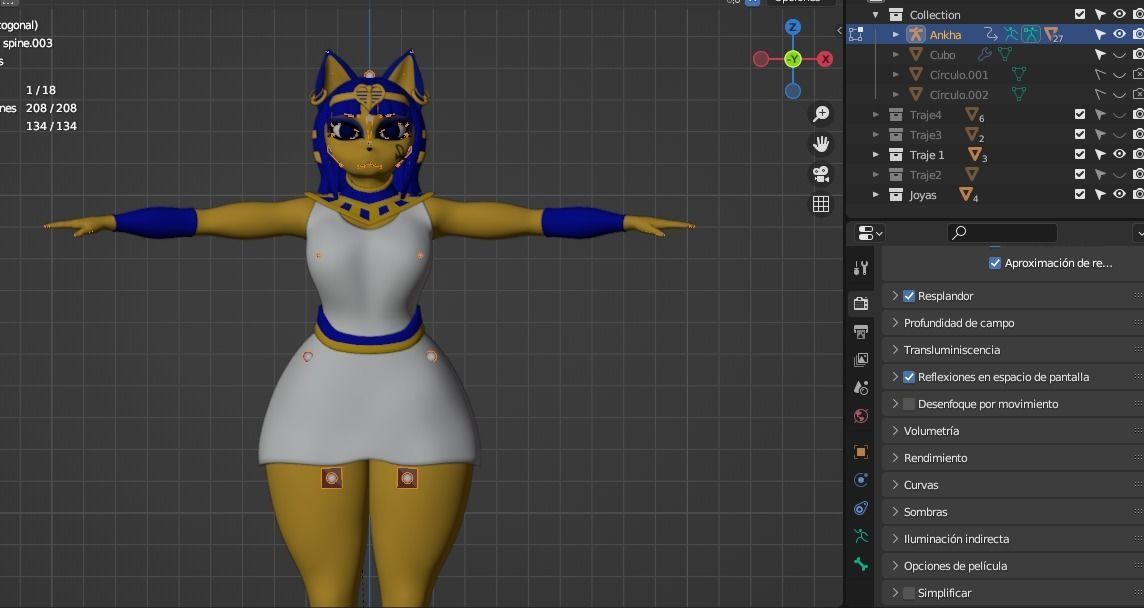 Ankha 3D NSFW model Animal Crossing Low-poly 3D model_11