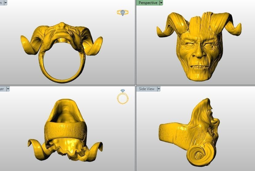 Collection 13 Skull rings 3D print model_8