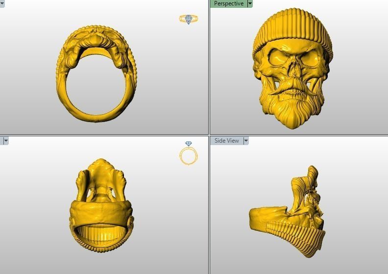 Collection 13 Skull rings 3D print model_12