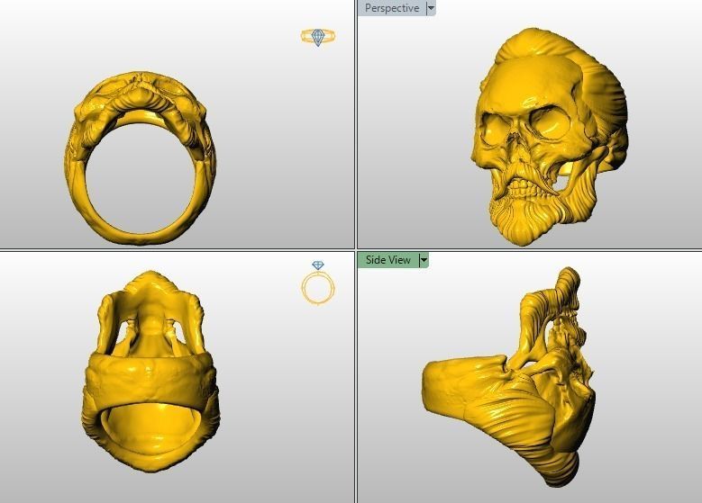 Collection 13 Skull rings 3D print model_6